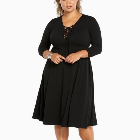 Torrid Midi Jersey Tie-Front Dress - Picture 1 of 12